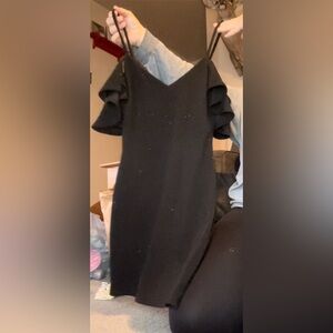 Charlotte Russe Size Medium black glitter off the shoulder dress